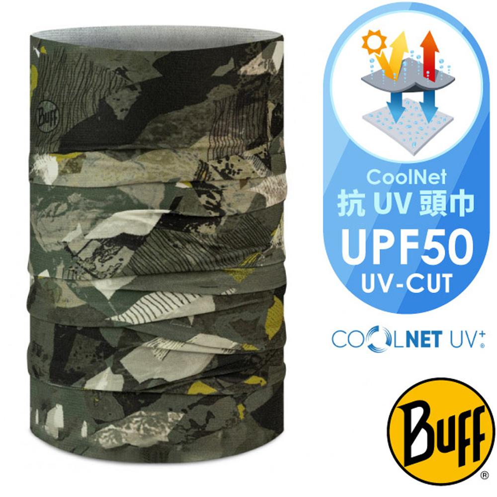 【西班牙 BUFF】Coolnet抗UV頭巾.超輕量彈性透氣魔術頭巾(吸溼排汗)/BF131382-809 抽象迷彩✿30E010